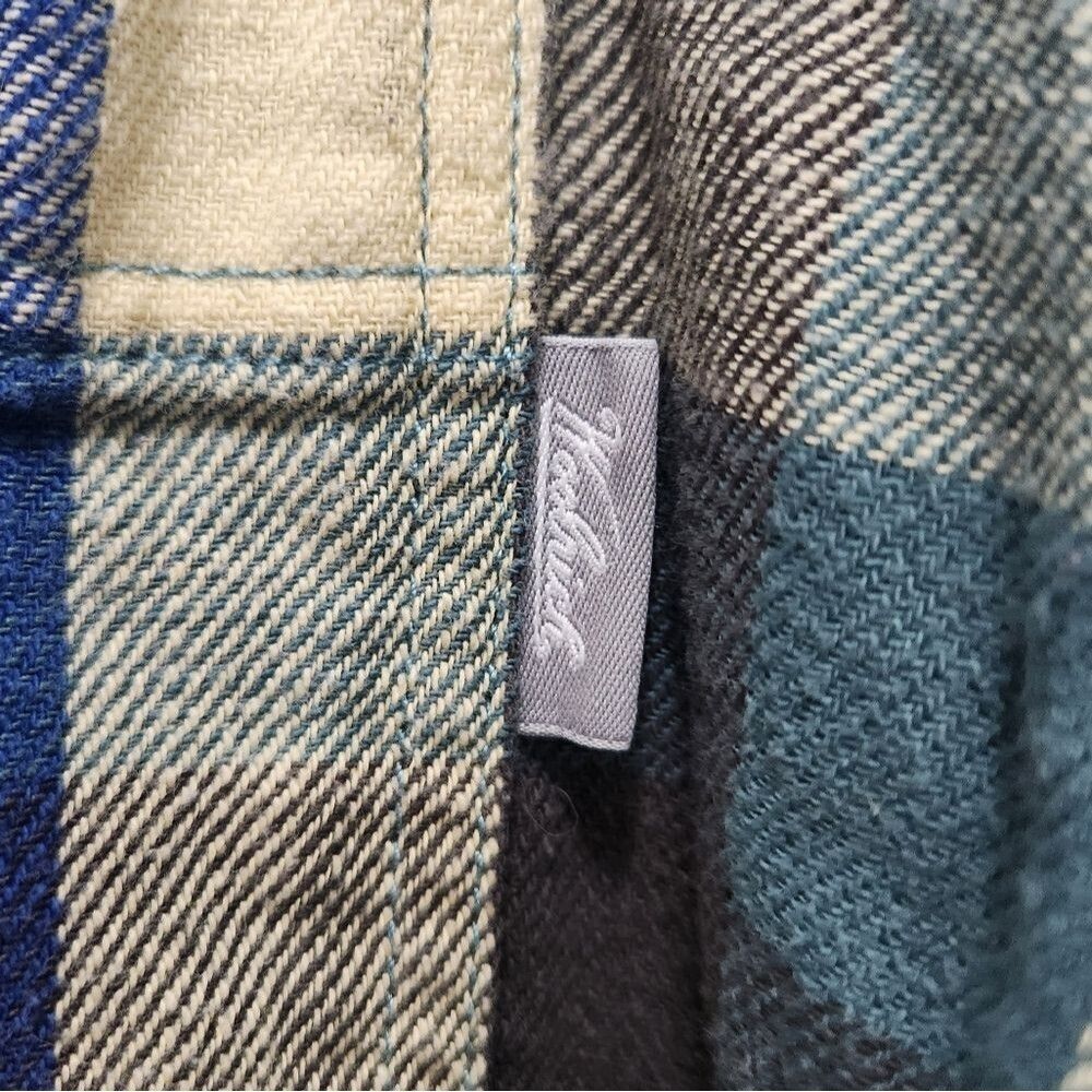 Woolrich Mens XL Plaid Flannel Shirt 100% Cotton Blue Green Outdoor Button Up - Picture 3 of 5